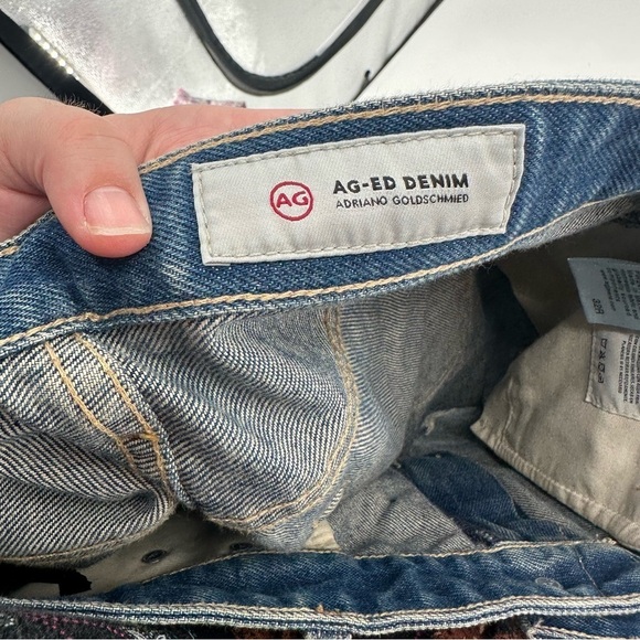 AG Adriano Goldschmied Women Alexxis Jean Shorts High Rise Size 32R Medium Wash - Picture 4 of 6